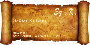 Szőke Kilény névjegykártya